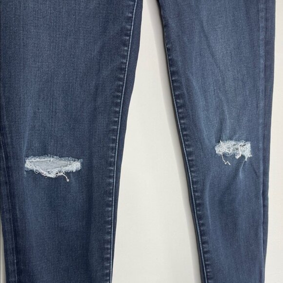 American Eagle Outfitters Women's Distressed Dark Blue Skinny Jeans - Picture 4 of 12